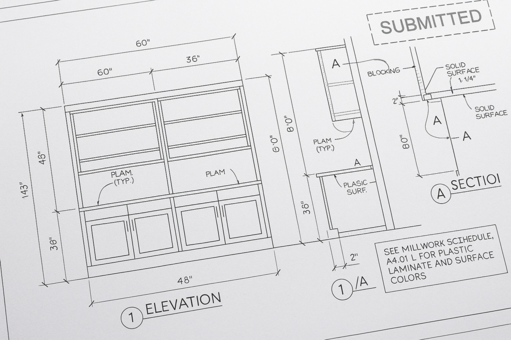 architectural millwork drawings: how they prevent field issues for commercial projects