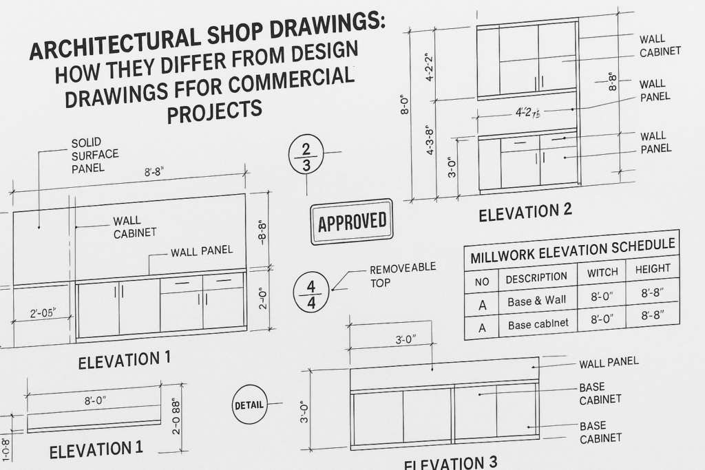 architectural shop drawings: how they differ from design drawings for commercial projects