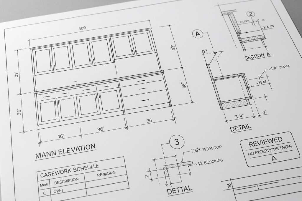 How MillworkIQ helps with casework shop drawings: what they include