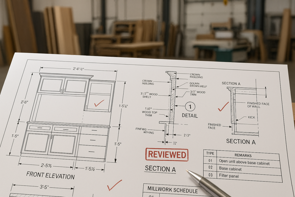 How working drawings for millwork help avoid costly fabrication mistakes