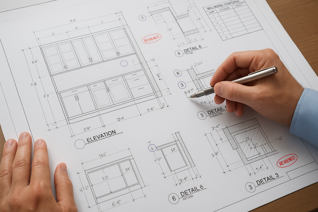 working drawings for millwork: who reviews them for commercial projects